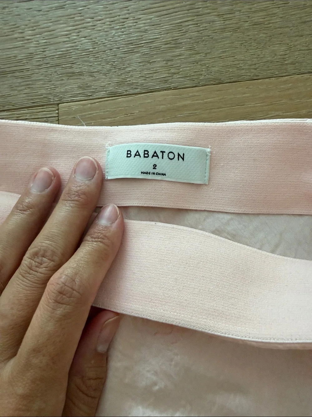 Aritzia Light Blush Satin Mini Skirt - Picture 3 of 3